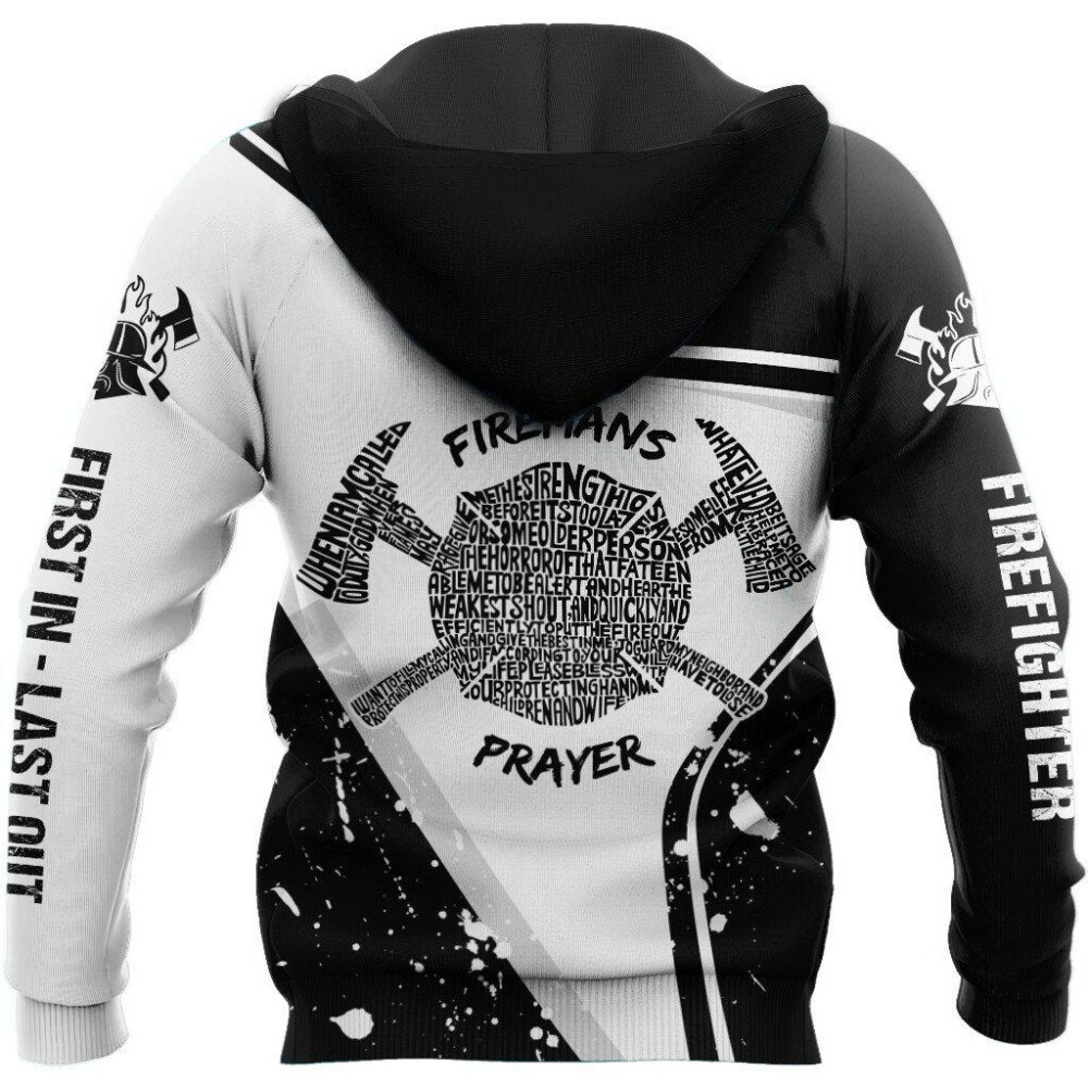 Firefighter Black And White Style Personalized - Hoodie - Owl Ohh - Owl Ohh