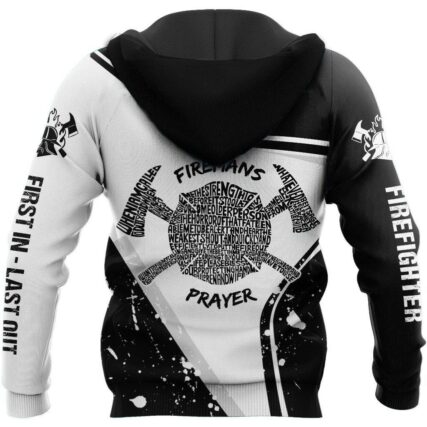 Firefighter Black And White Style Personalized - Hoodie - Owl Ohh - Owl Ohh