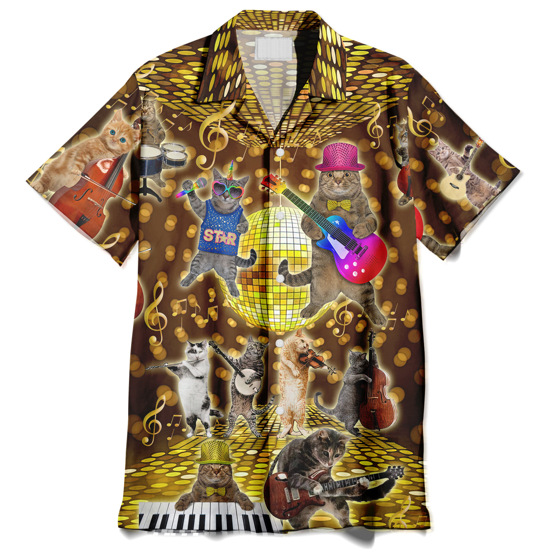 Music Band Cat Team Hawaiian Aloha Shirts