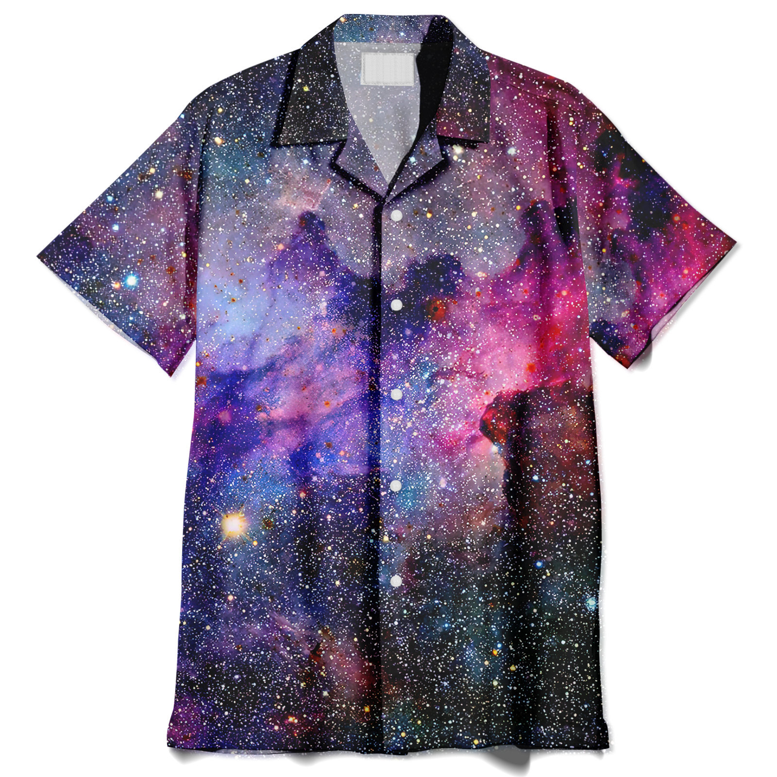 Colorful Nebula Galaxy Space Print Men’s Short Sleeve Shirt