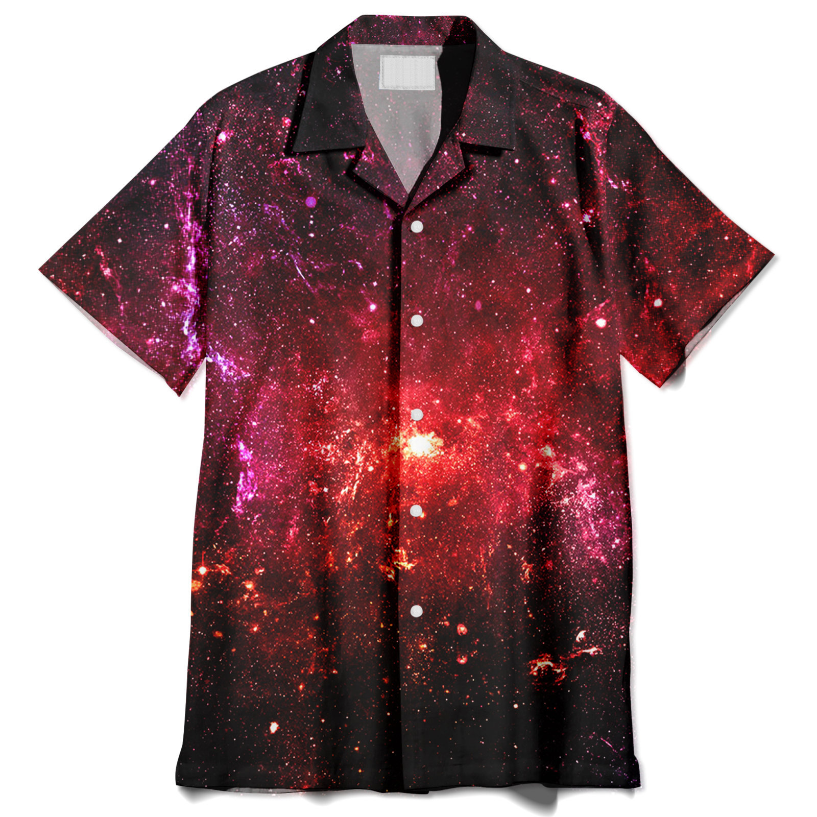 Fiery Nebula Universe Galaxy Space Print Men’s Short Sleeve Shirt