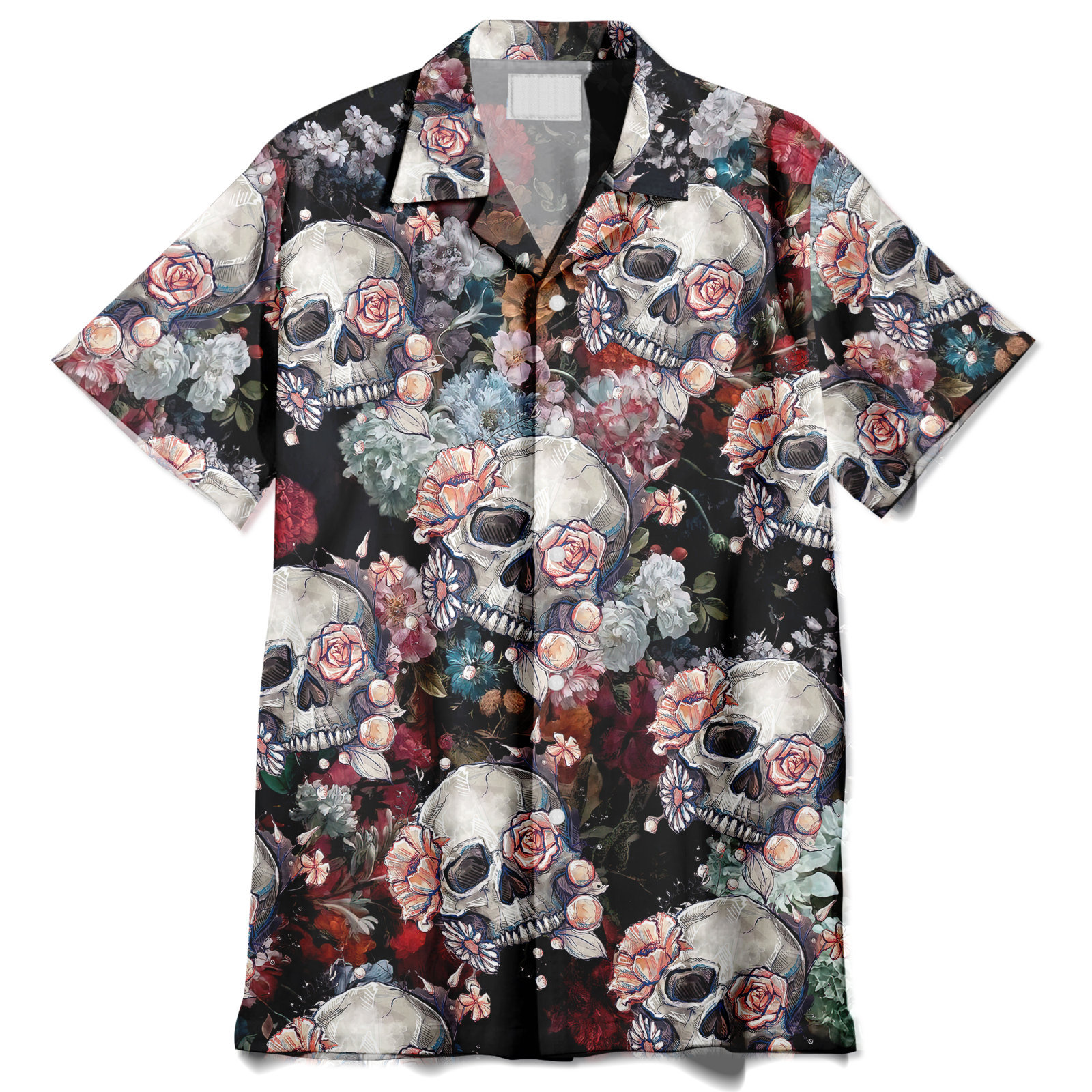 Skull Roses Hawaiian Shirt