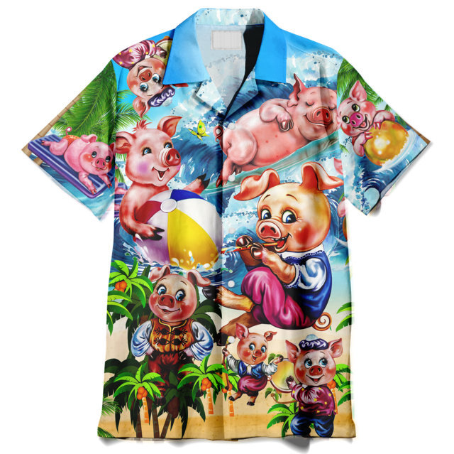 Enjoy The Summer Time On Beach Like Pigs Hawaiian Shirt | For Men & Women | Adult | Hw3171