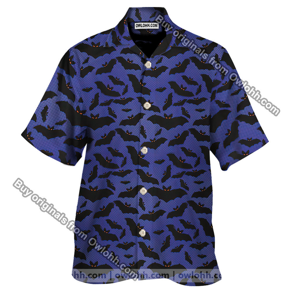 Bat Halloween Pattern Print Design Hawaiian Shirt
