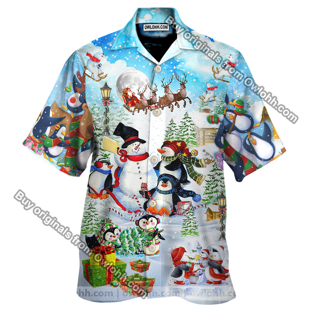 Penguins Merry Christmas Hawaiian Shirt For Men Women