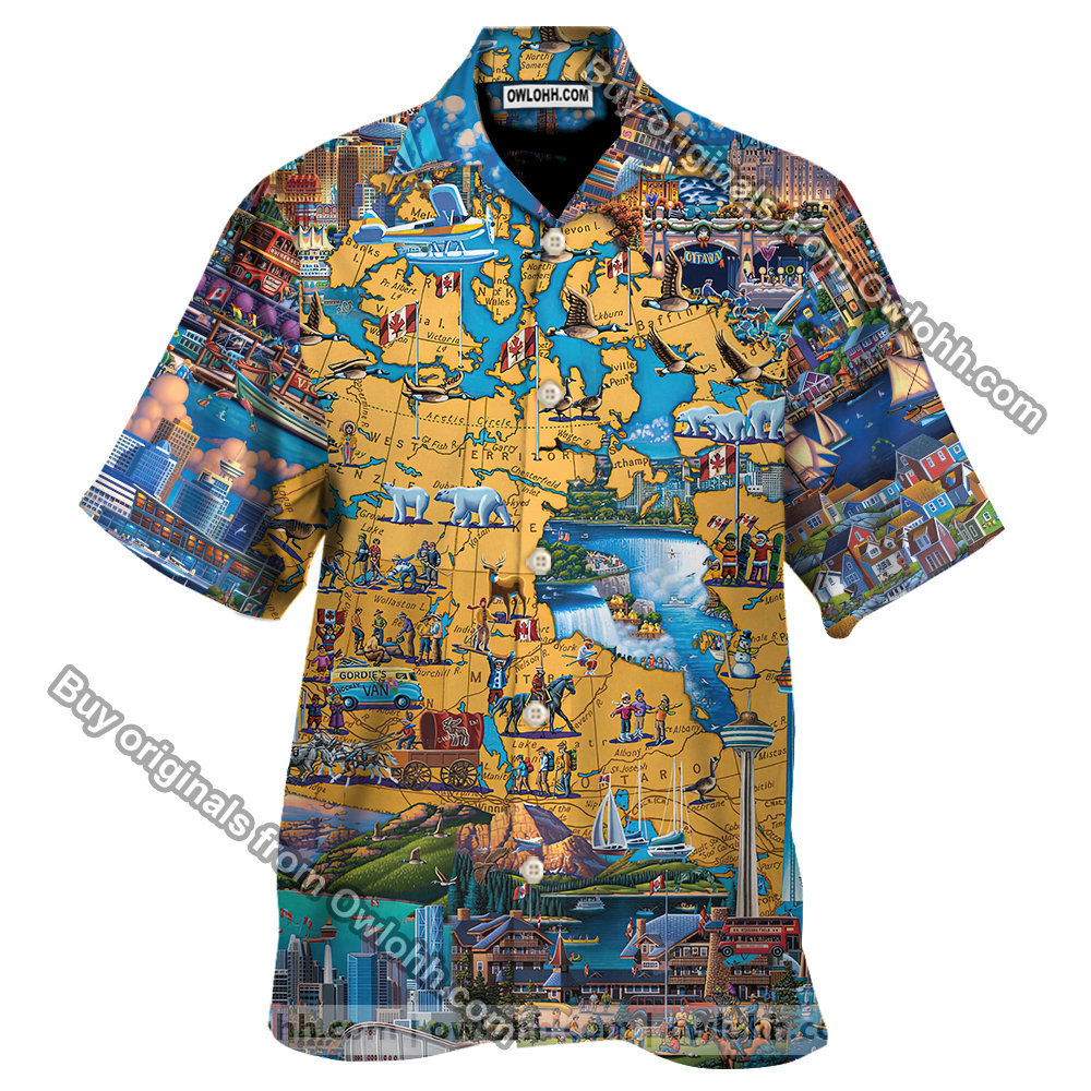 I Love Canada Vintage Hawaiian Shirt