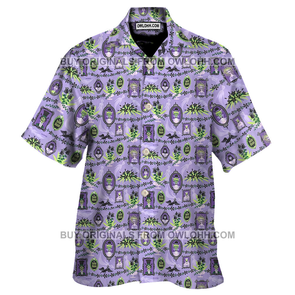 Purple Haunted Mansion Hawaiian Aloha Shirts