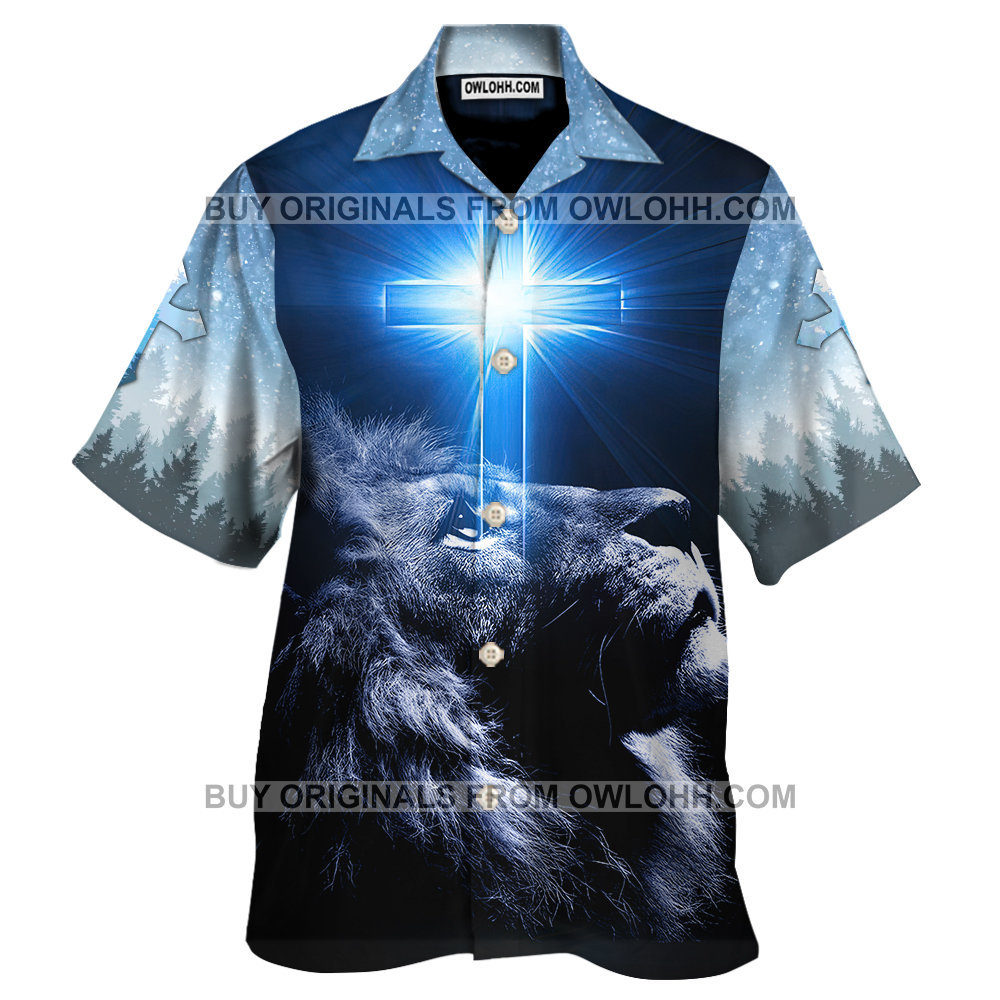 Every Moment Thank God Lion Blue Best Design Hawaiian Shirt