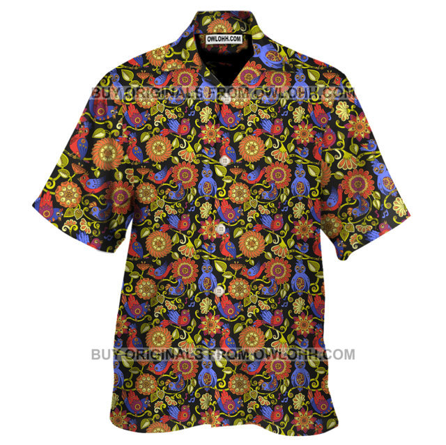 Steampunk Bird Design Themed Print Hawaiian Shirt