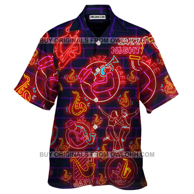 Love Saxophone Jazz Neon Hawaiian Shirt