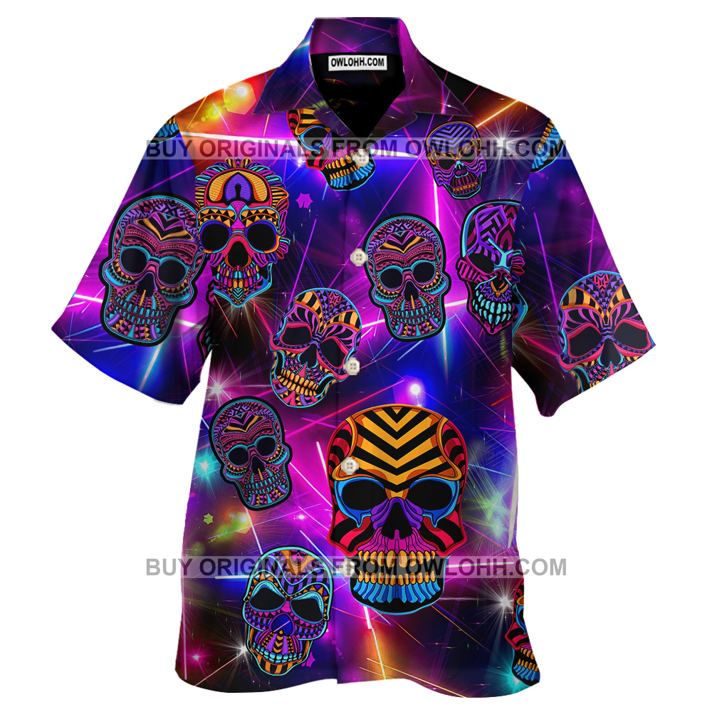 Skull Head Neon Hawaiian Shirt