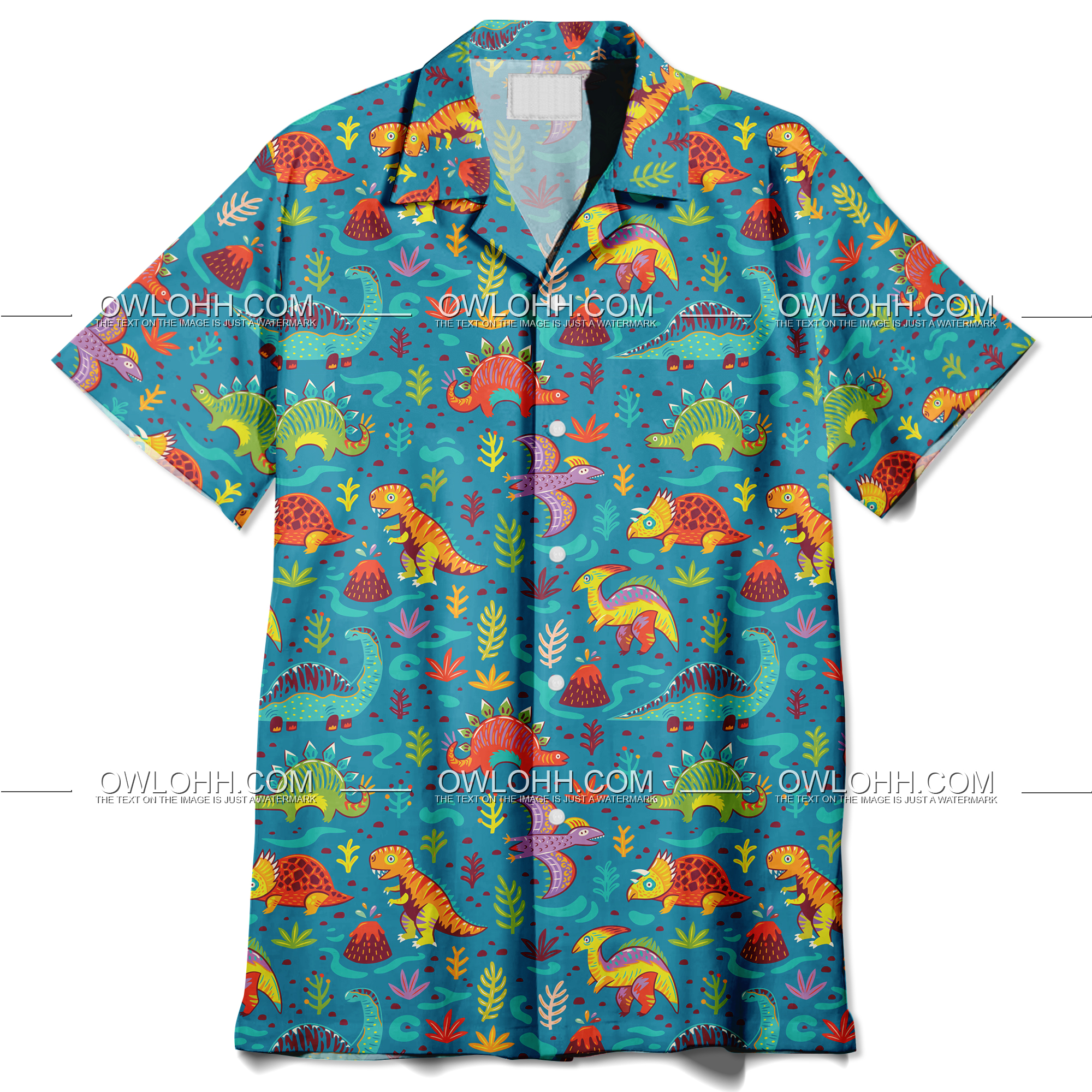Dinosaur Cartoon Style Hawaiian Shirt