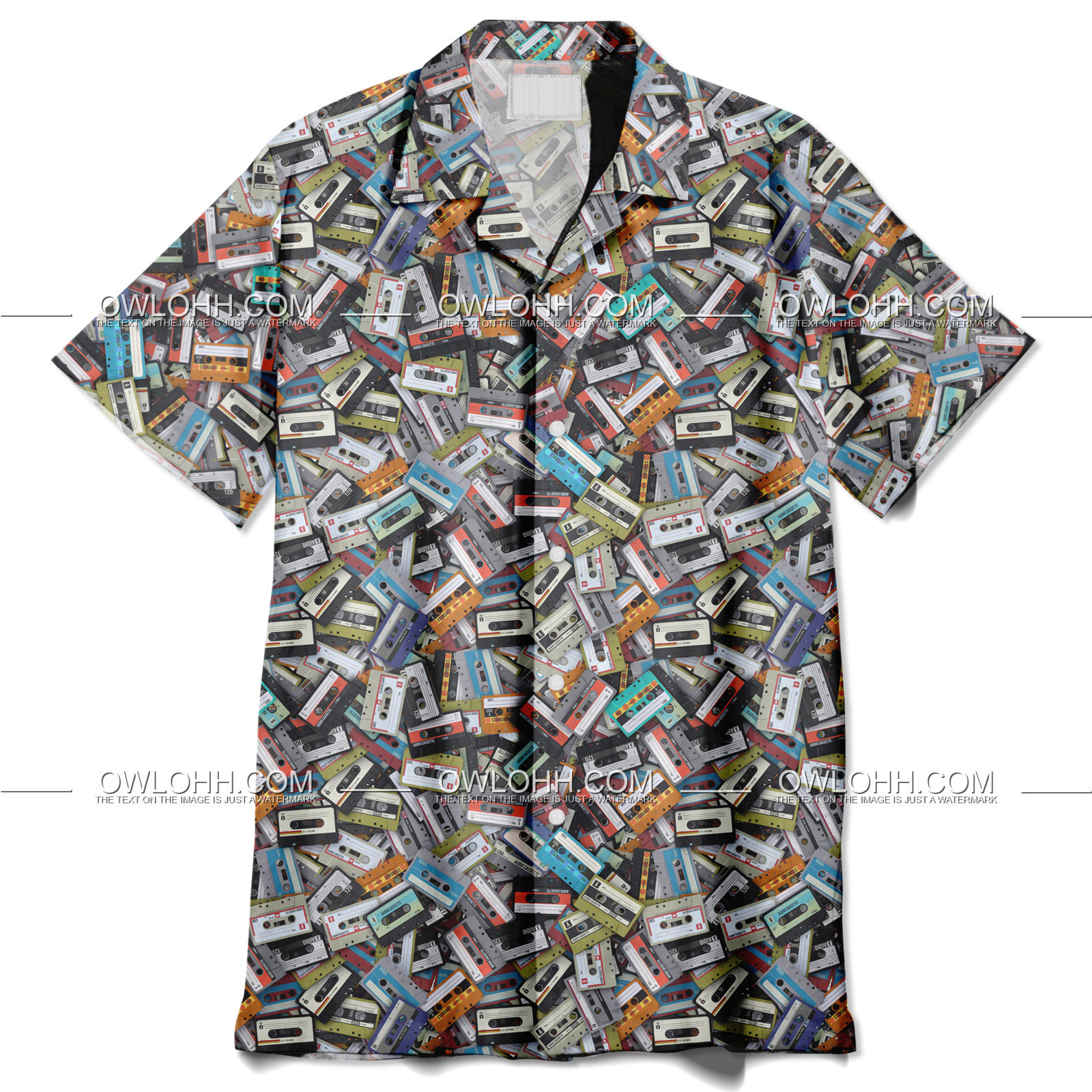 Old Cassette Tape Print Men’s Short Sleeve Shirt