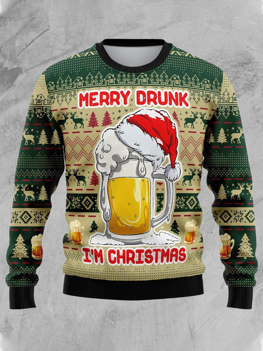 Christmas Beer 3D Print Classic Crewneck Sweatshirt