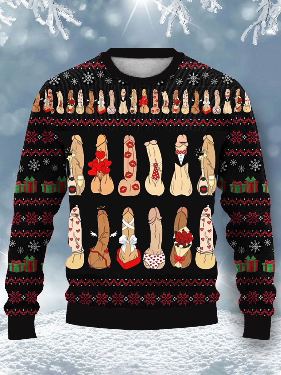 Fun Cocks Print Funny Ugly Sweater Idea,Ugly Christmas Sweater – OwlOhh