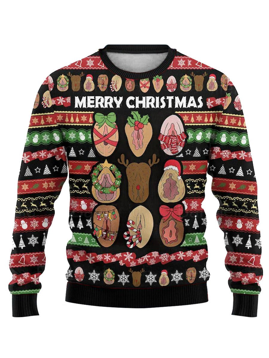 Merry Clitmas Christmas Print Funny Ugly Sweater Idea,Ugly Christmas Sweater – OwlOhh