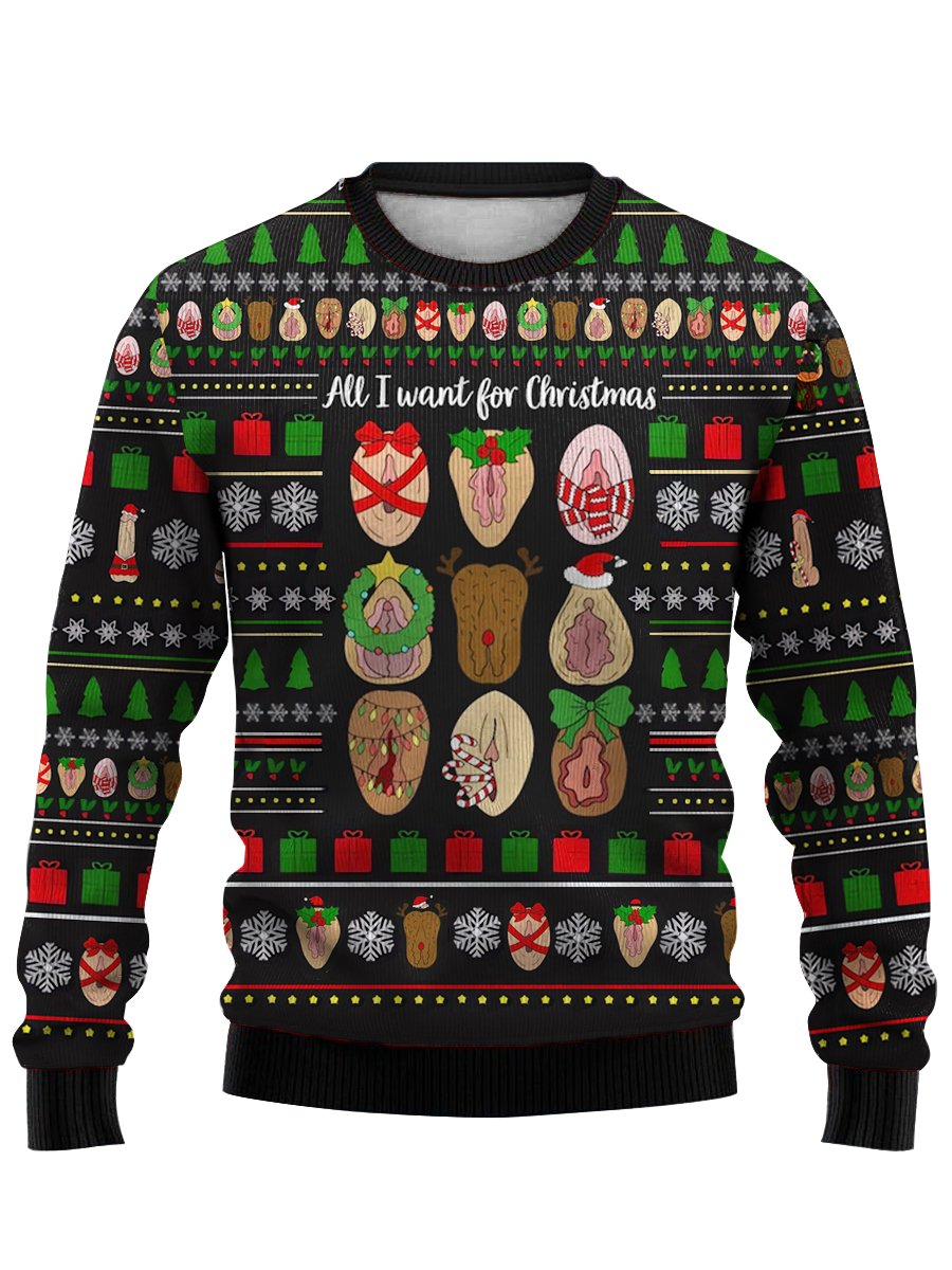 Merry Vulvamas Print Crewneck Sweatshirt