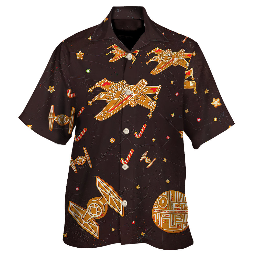 Christmas Fun Planet Airplane Cookie Candy – Hawaiian Shirt – For Men and Women- Kids – OwlOhh