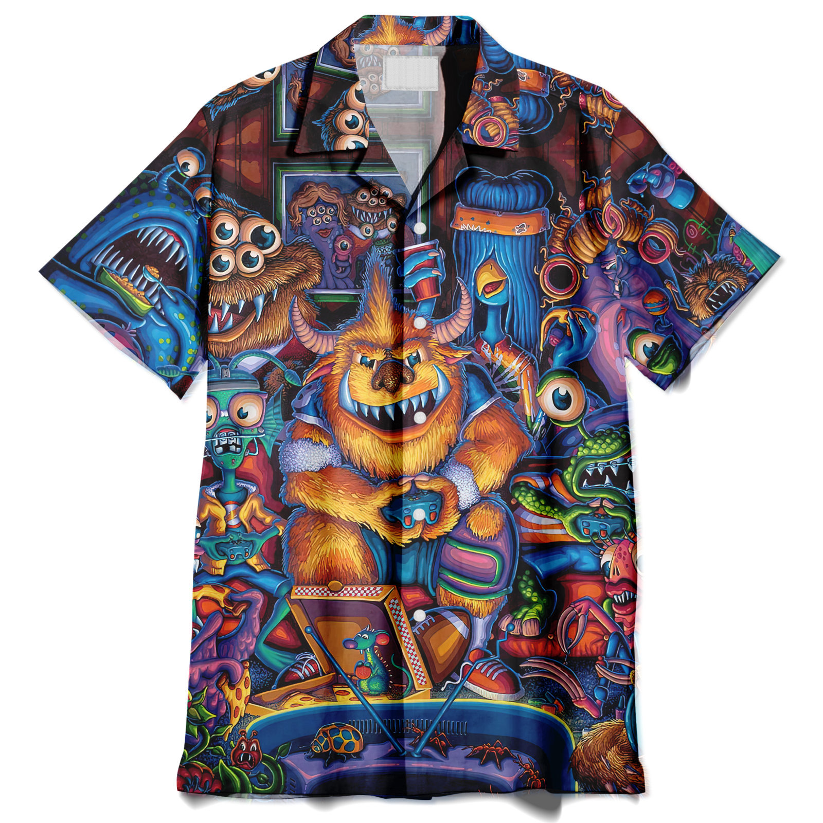 Monster Game Party Hawaiian Shirt  –  For Men & Women  –  Adult  –  – OwlOhh