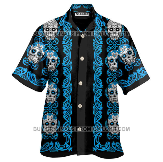Sugar Skull Red And White Pattern Hawaii Shirt 160721017.CTA  Unique Beach Shirt – OwlOhh