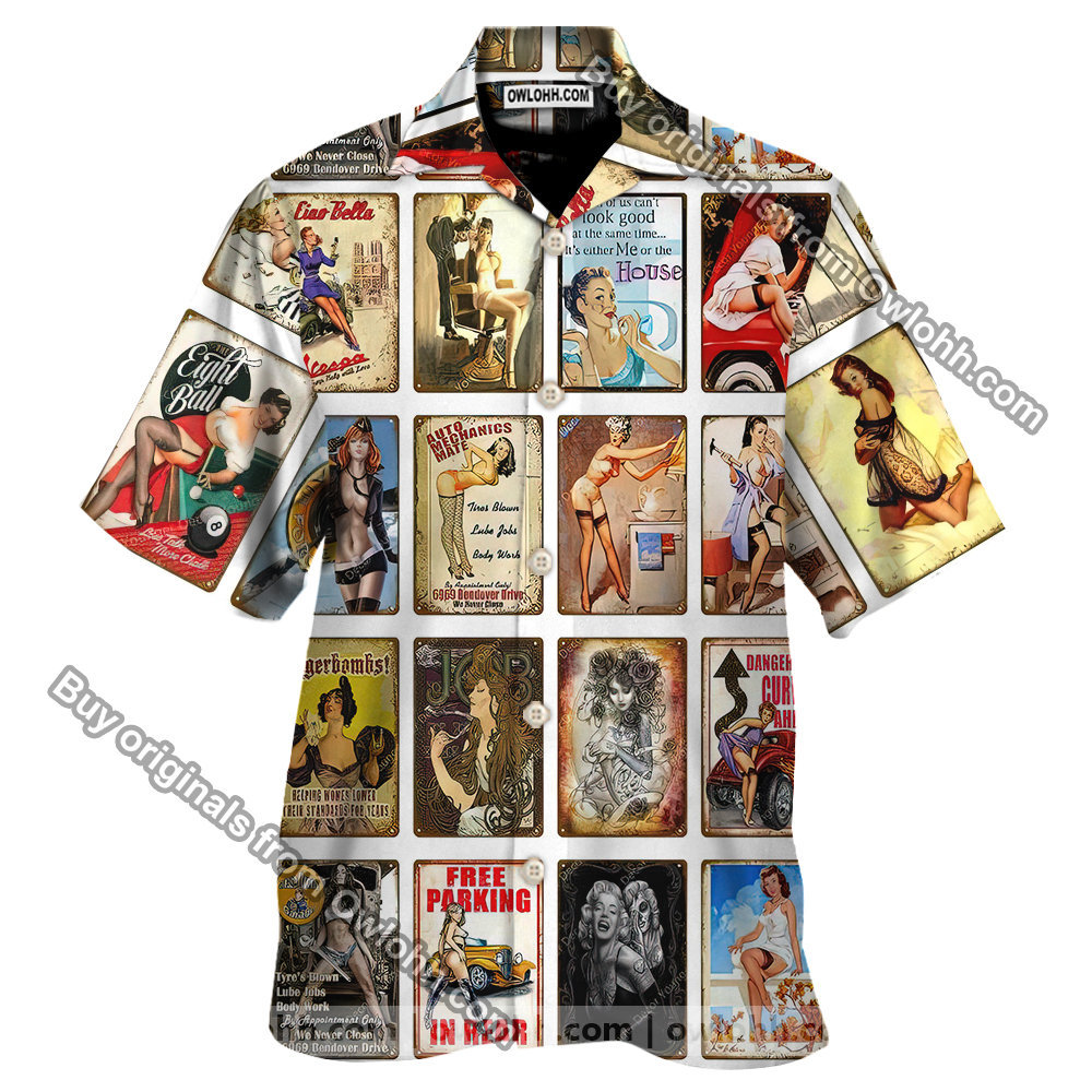 Vintage Sexy Lady Girl – Hawaiian Shirt – Owl Ohh