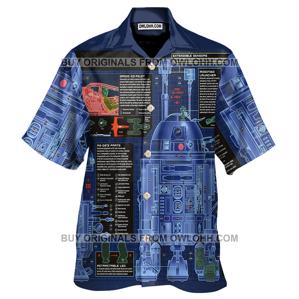 Starwars R2-D2 R2 Series Astromech Droid Industrial Automaton 32 BBY - Hawaiian Shirt - Owl Ohh