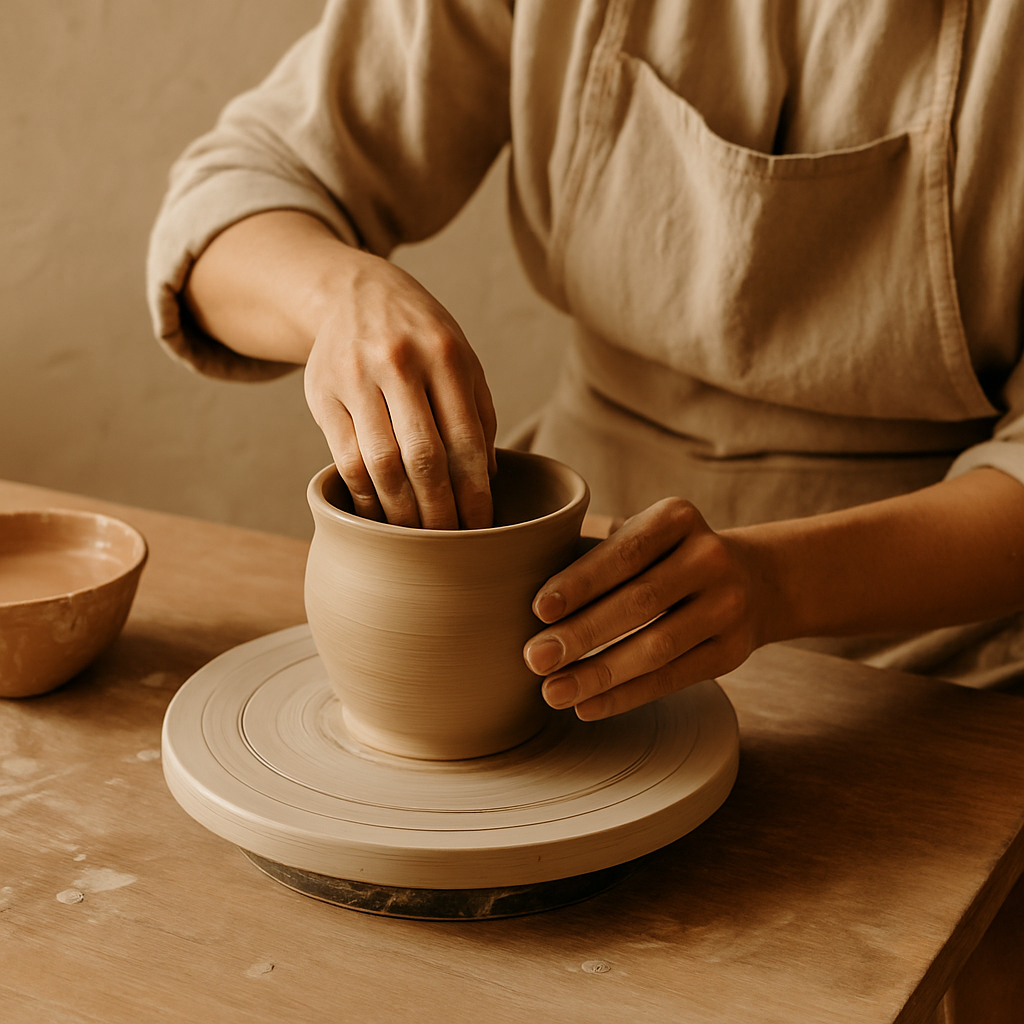 Owl Ohh artisan shaping clay