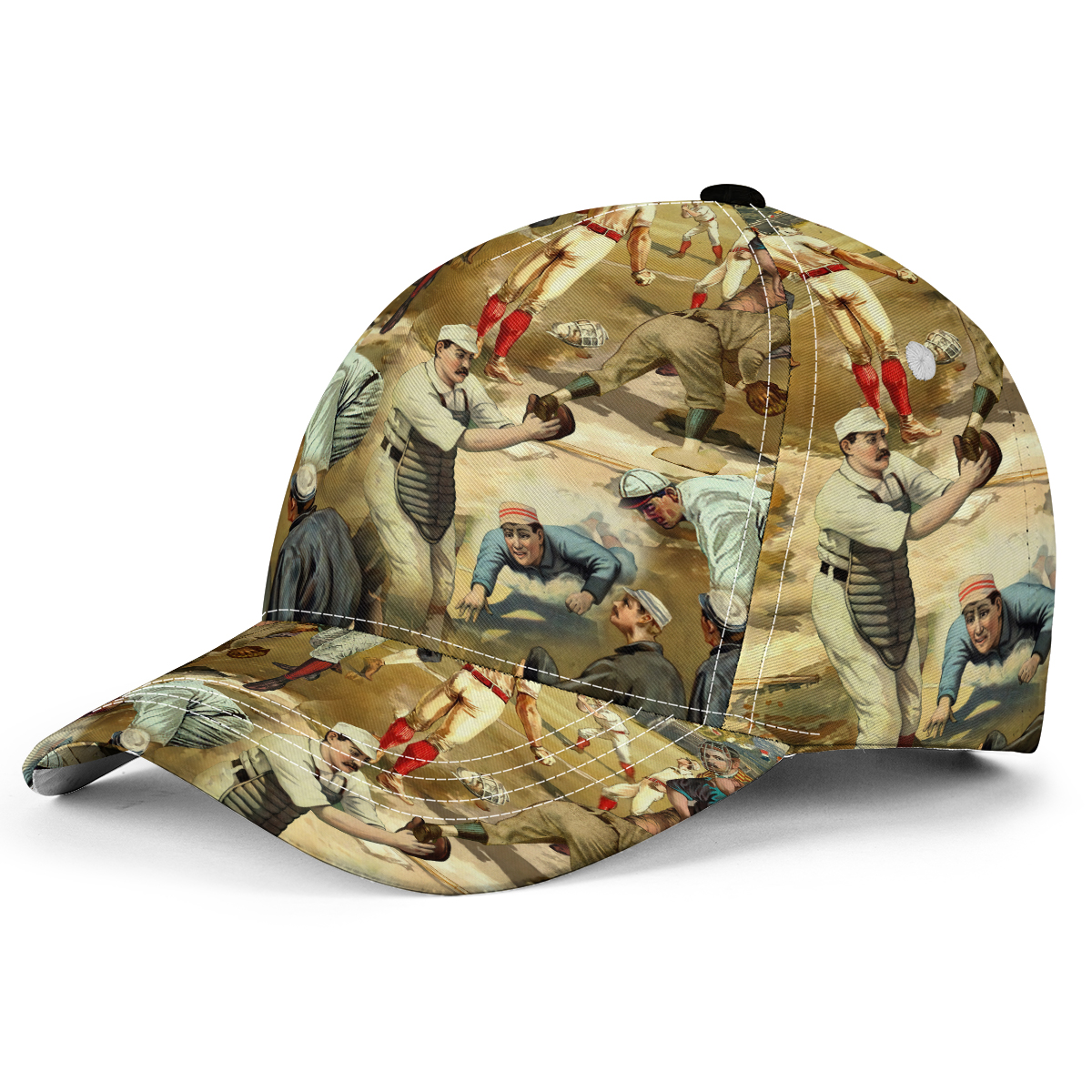 Baseball Hit Hard Run Fast Turn Left Vintage – Baseball Cap – Owl Ohh