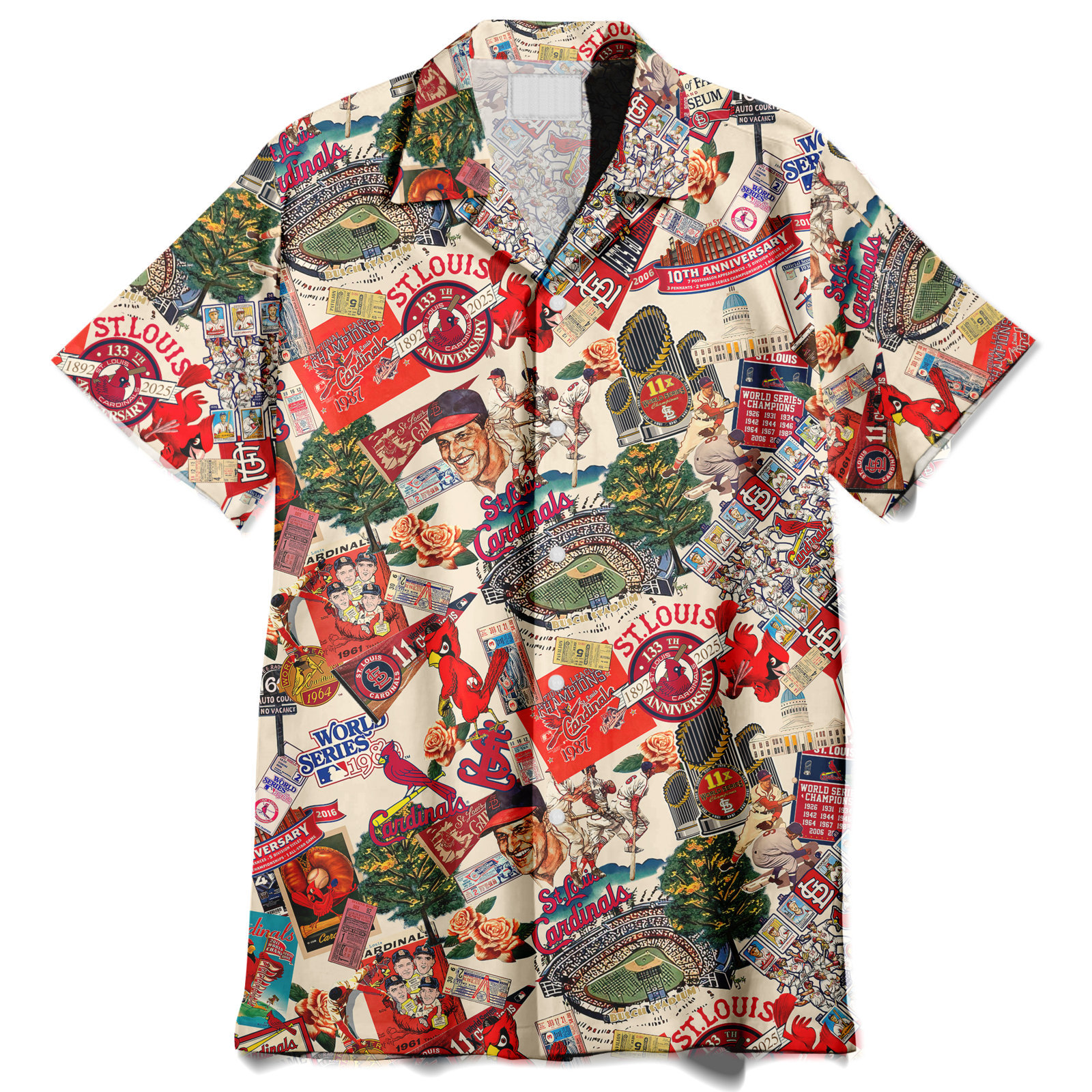 St. Louis Cardinals Swingin’ Bats and Tropical Stadium Dreams – Hawaiian Shirt – Owl Ohh