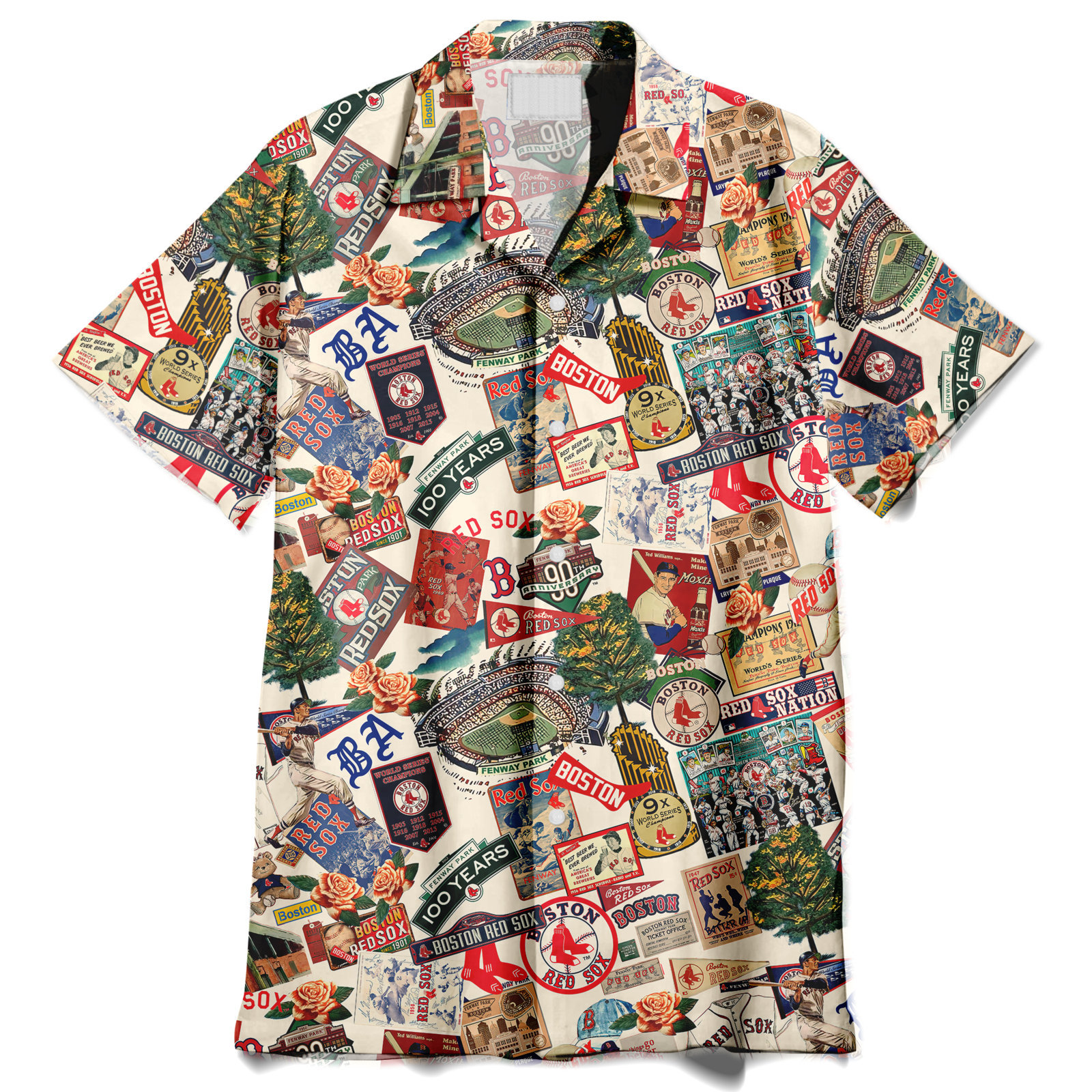 Boston Red Sox Swingin’ Bats and Tropical Stadium Dreams – Hawaiian Shirt – Owl Ohh