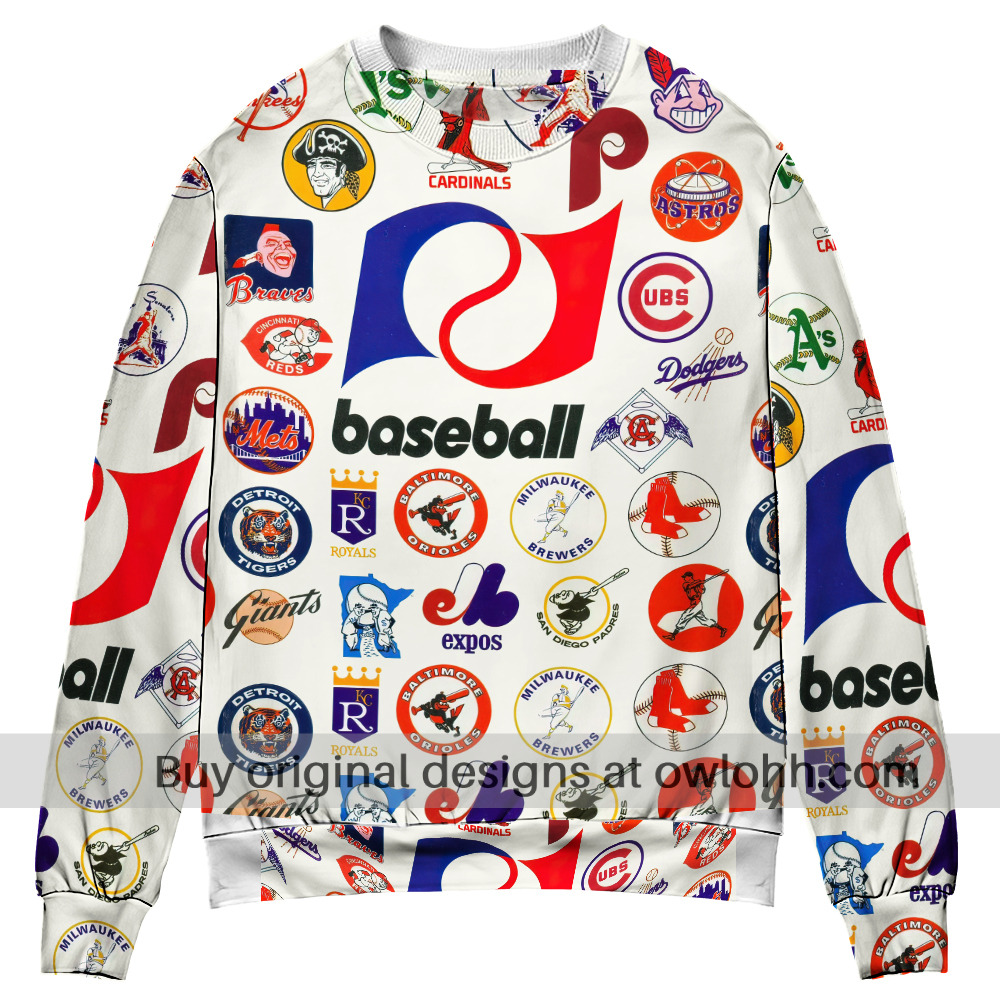 Baseball League Retro Ugly Sweater  - Ugly Christmas Sweater - Owl Ohh