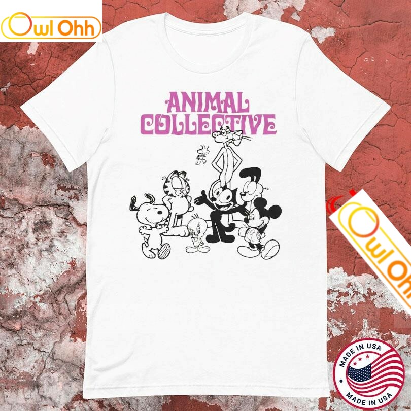 A Collective Of Animals Pink Panther Snoopy And Woodstock Mickey Mouse Courage The Cowardly Dog Tweety Felix T-Shirt, Hoodie, Sweatshirt, Tank Top For Men Women Kid