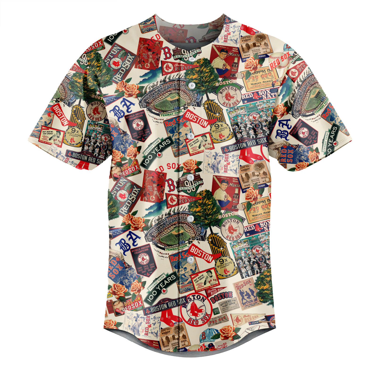 Boston Red Sox Swingin’ Bats and Tropical Stadium Dreams – Baseball Jersey – Owl Ohh