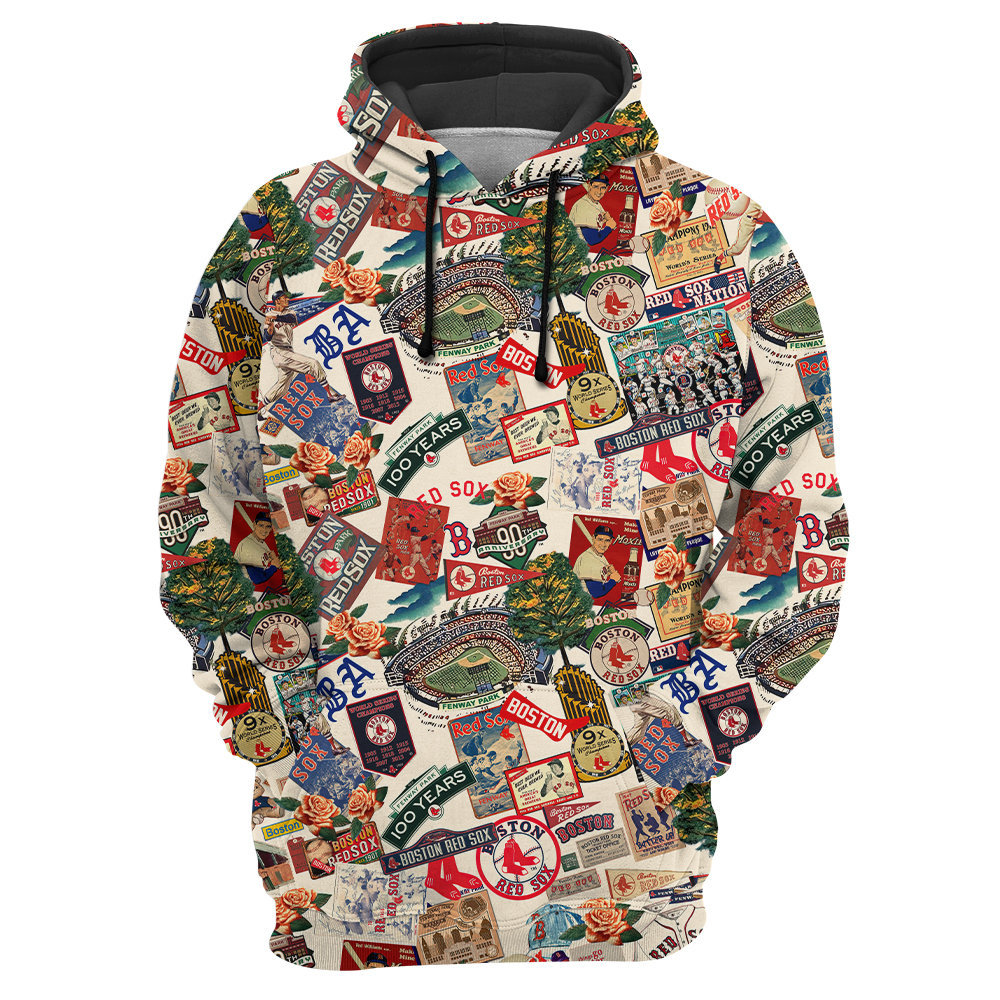 Boston Red Sox Swingin’ Bats and Tropical Stadium Dreams – Hoodie – Owl Ohh