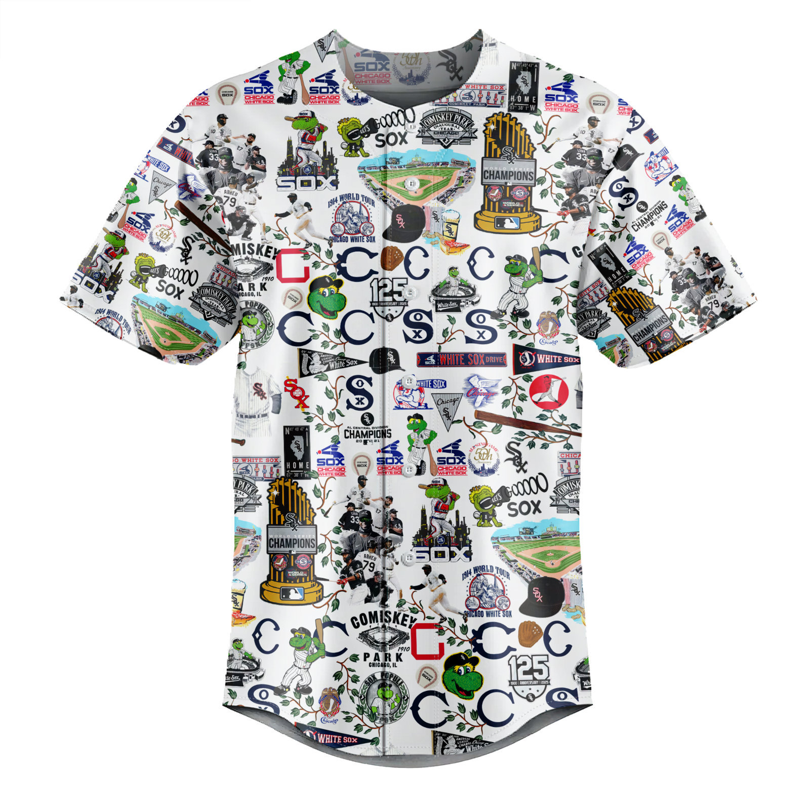 Chicago White Sox Homeruns, Hibiscus, and Golden Memories - Baseball Jersey - Owl Ohh