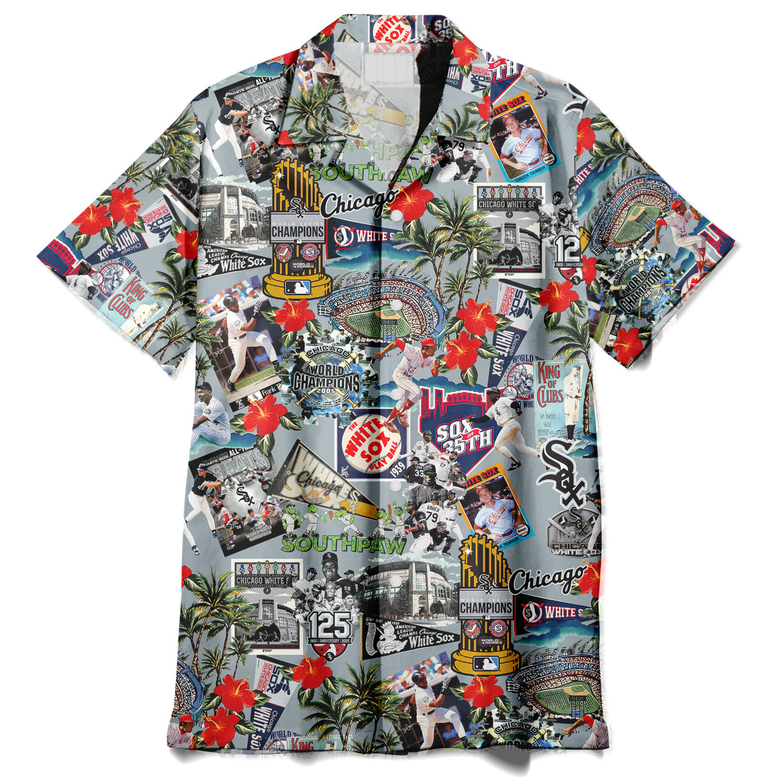 Chicago White Sox Palm Trees, Pennants, and Baseball Glory - Hawaiian Shirt - Owl Ohh