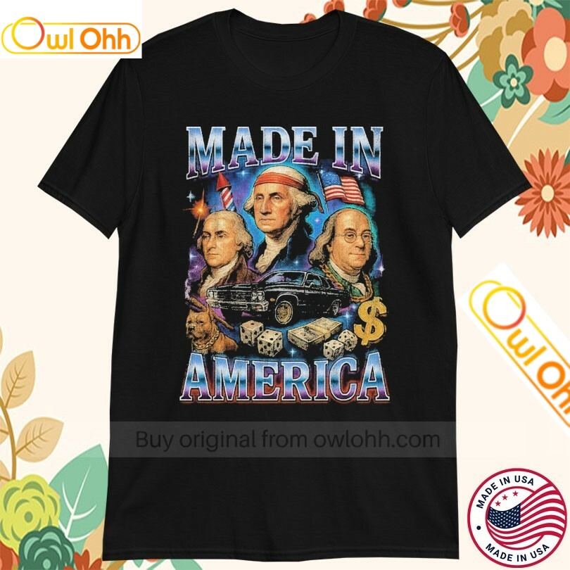 George Washington Made In America Flag T-Shirt, Hoodie, Sweatshirt, Tank Top For Men Women Kid