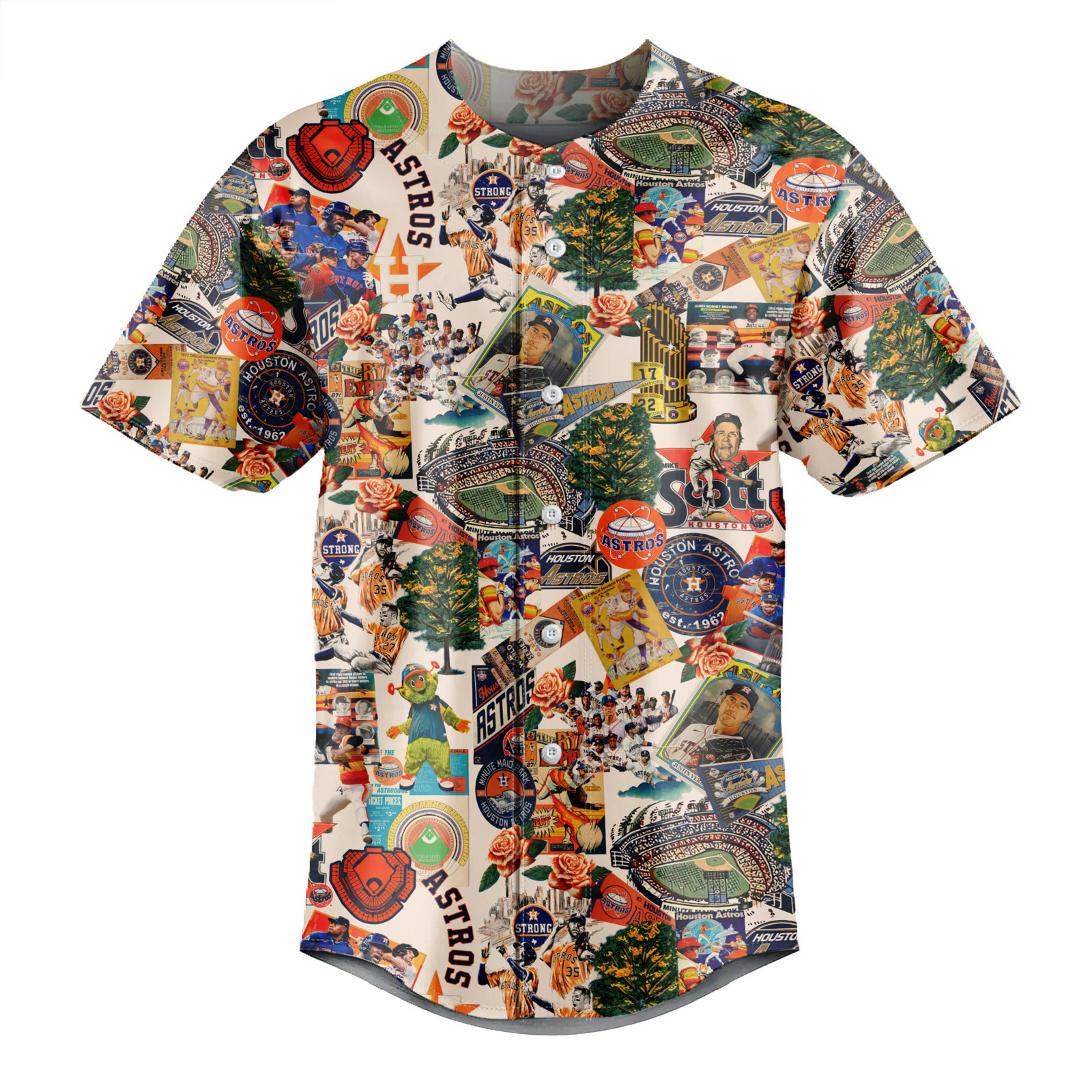 Houston Astros Swingin' Bats and Tropical Stadium Dreams - Baseball Jersey - Owl Ohh