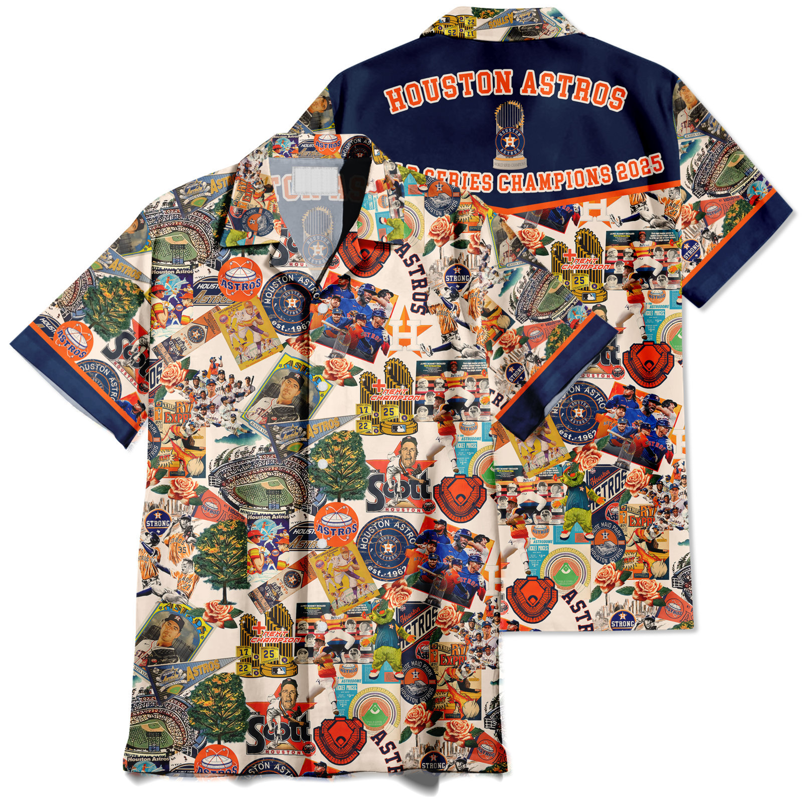 Houston Astros Swingin' Bats and Tropical Stadium Dreams - Hawaiian Shirt - Owl Ohh