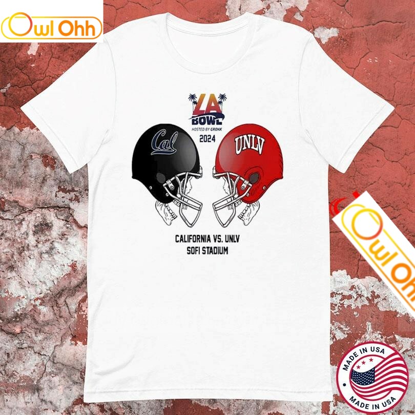 LA BOWL Hosted by Gronk NCAA 2024-2025 Bowl Games California Golden Bears vs UNLV At Sofi Stadium Skull Helmet Head To Head T-Shirt, Hoodie, Sweatshirt, Tank Top For Men Women Kid