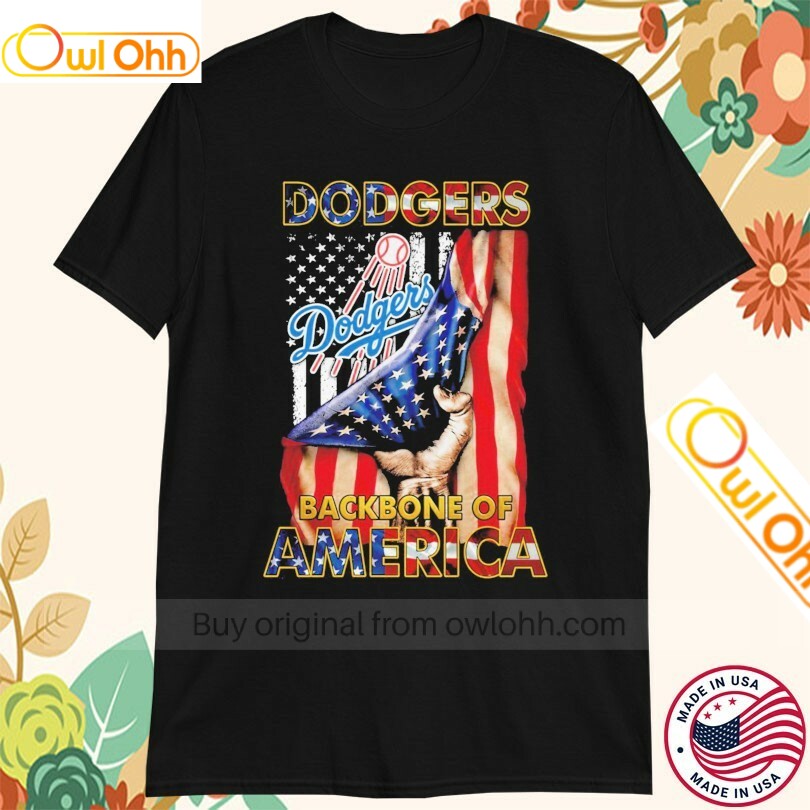 Los Angeles Dodgers Backbone Of America Flag T-Shirt, Hoodie, Sweatshirt, Tank Top For Men Women Kid