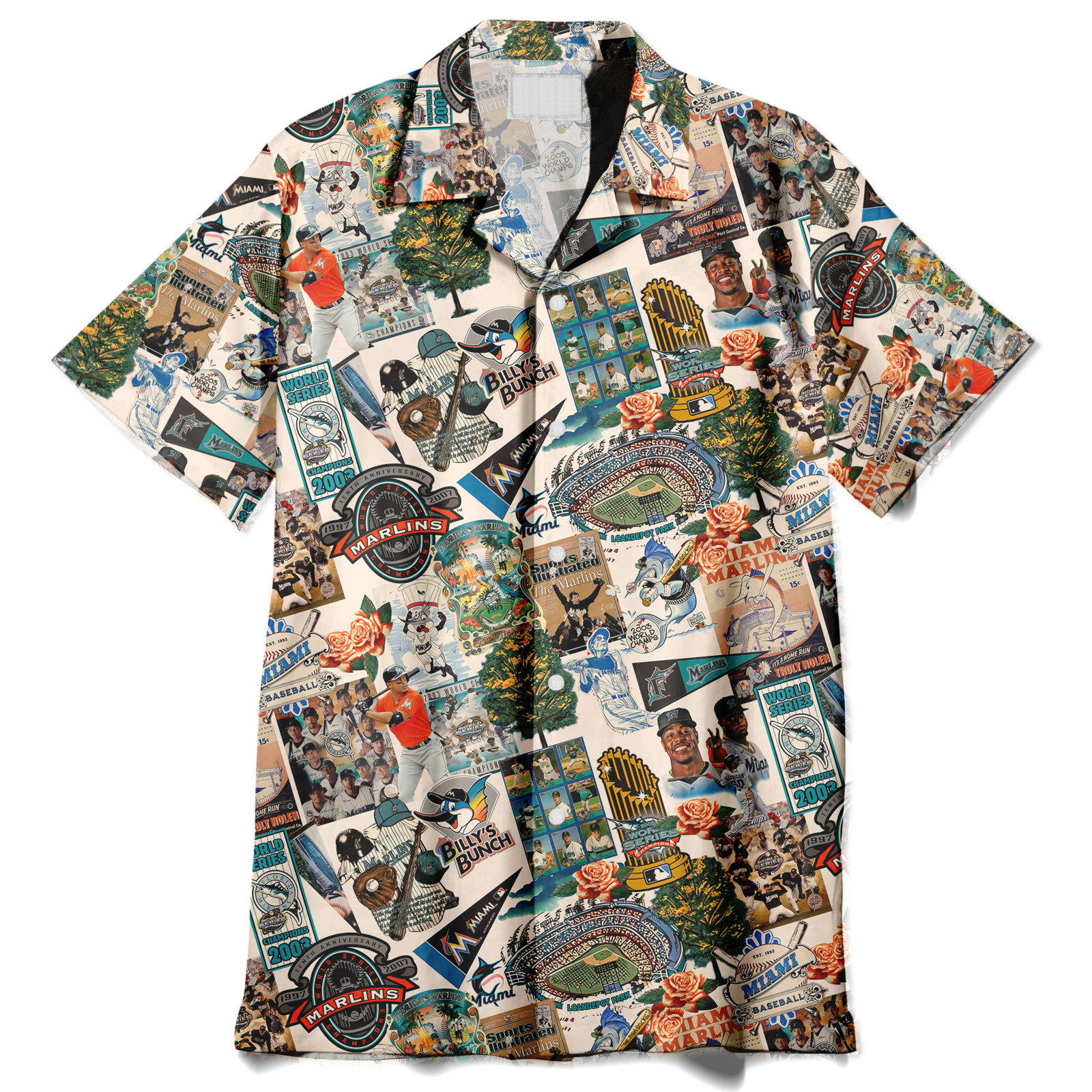 Miami Marlins Swingin' Bats and Tropical Stadium Dreams - Hawaiian Shirt - Owl Ohh