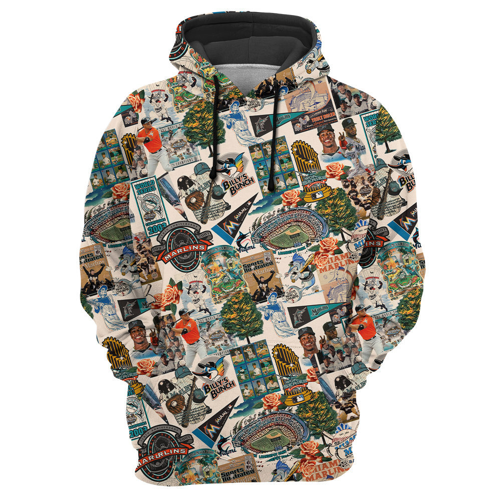 Miami Marlins Swingin' Bats and Tropical Stadium Dreams - Hoodie - Owl Ohh