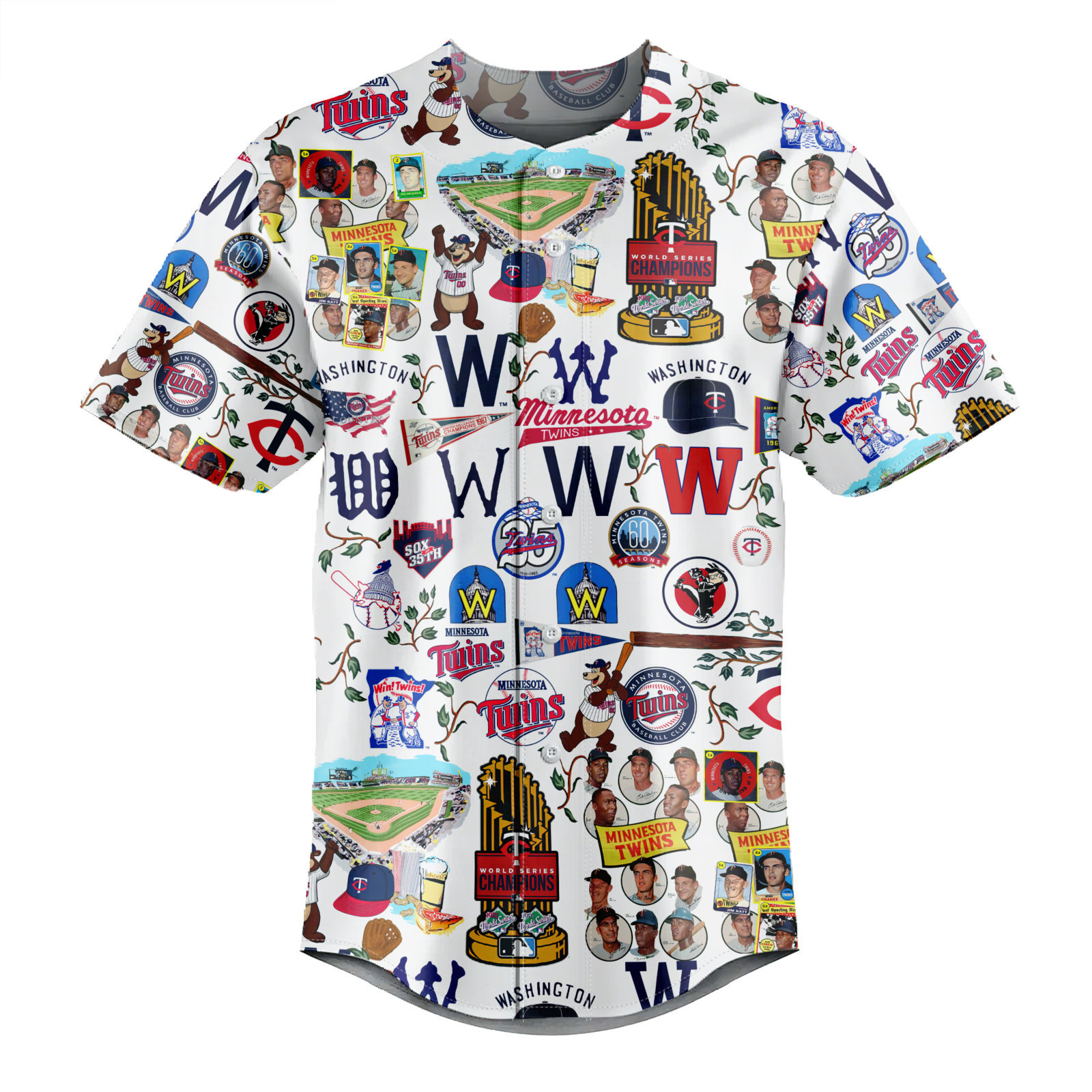 Minnesota Twins Homeruns, Hibiscus, and Golden Memories - Baseball Jersey - Owl Ohh