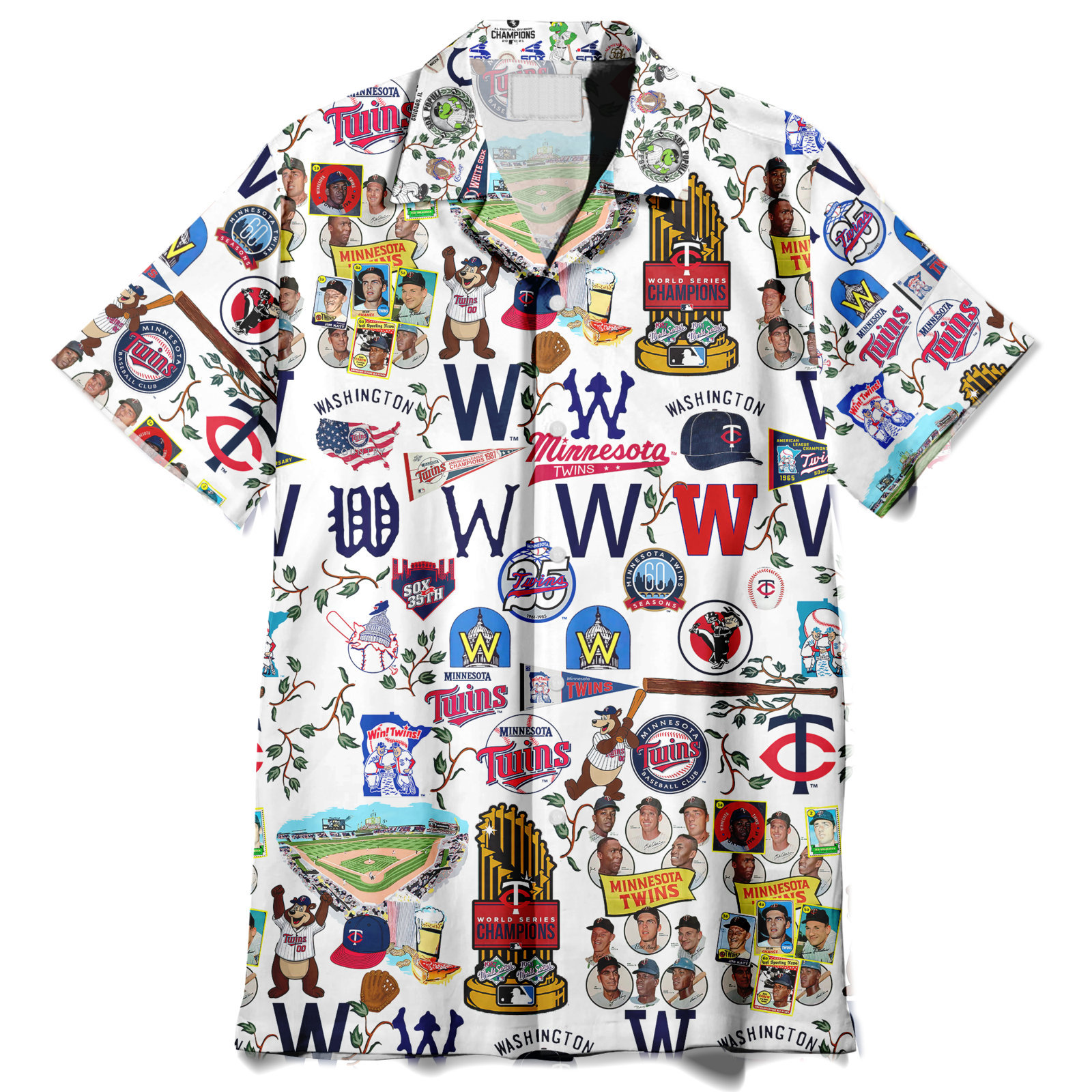 Minnesota Twins Homeruns, Hibiscus, and Golden Memories - Hawaiian Shirt - Owl Ohh