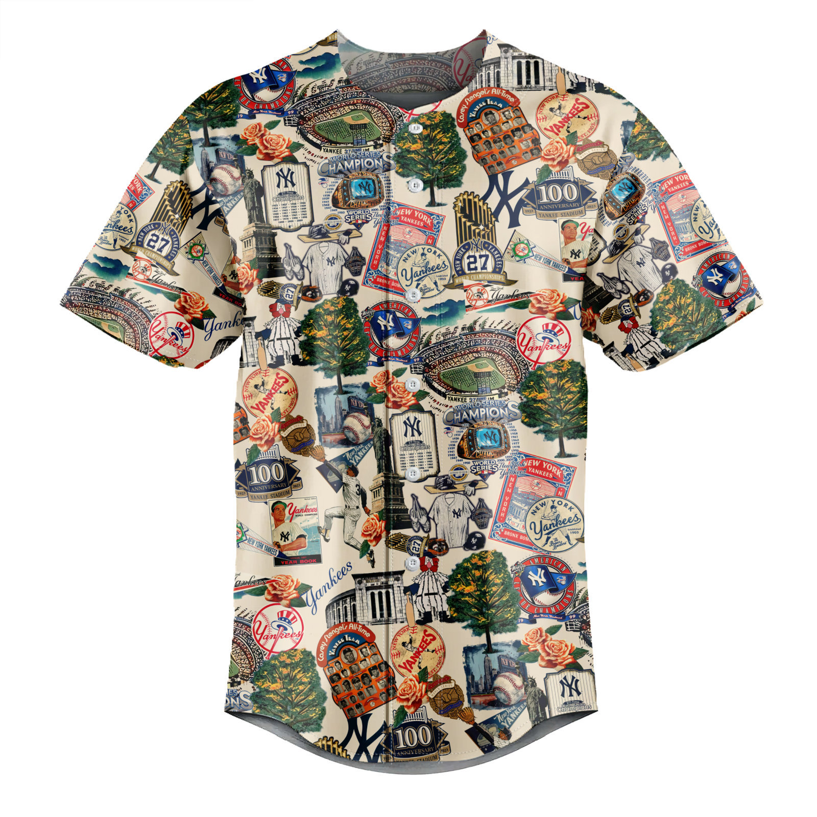 New York Yankees Swingin’ Bats and Tropical Stadium Dreams – Baseball Jersey – Owl Ohh