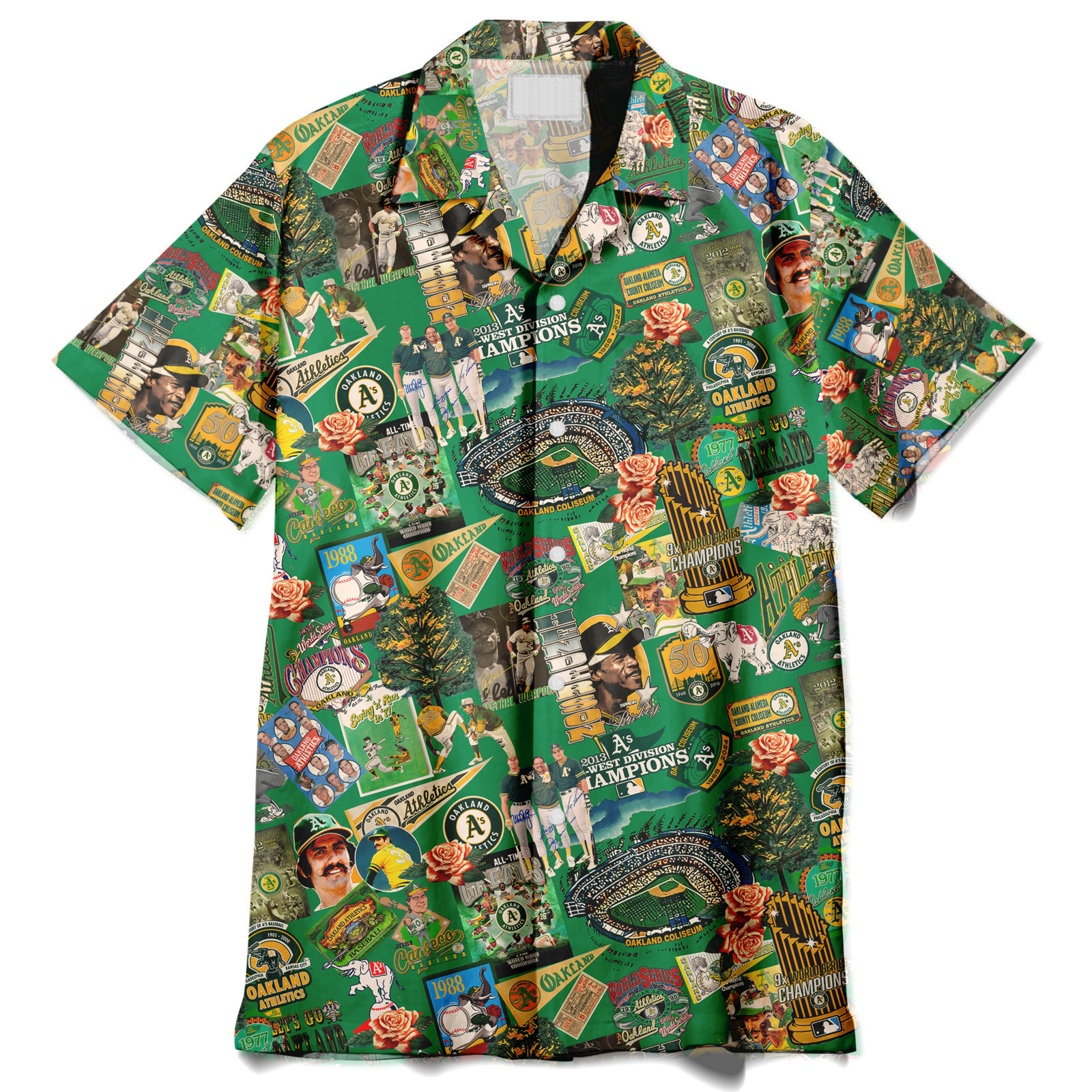 Oakland Athletics Swingin' Bats and Tropical Stadium Dreams - Hawaiian Shirt - Owl Ohh