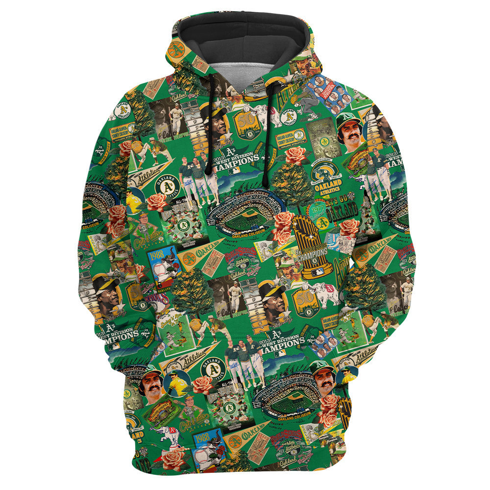 Oakland Athletics Swingin' Bats and Tropical Stadium Dreams - Hoodie - Owl Ohh