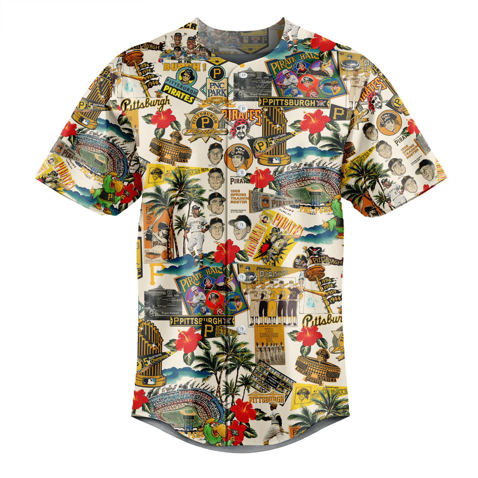 Pittsburgh Pirates Palm Trees, Pennants, and Baseball Glory - Baseball Jersey - Owl Ohh