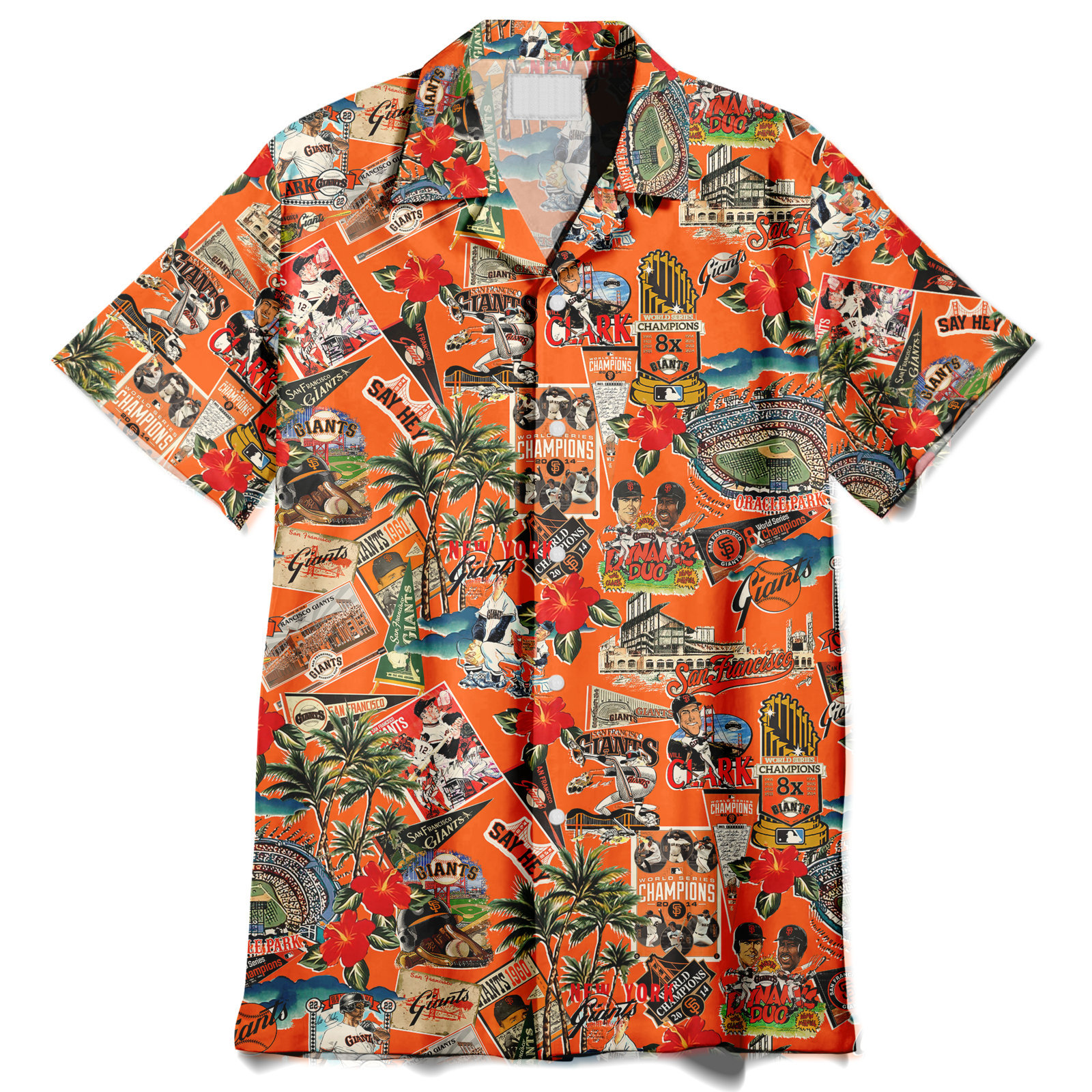 San Francisco Giants Palm Trees, Pennants, and Baseball Glory - Hawaiian Shirt - Owl Ohh